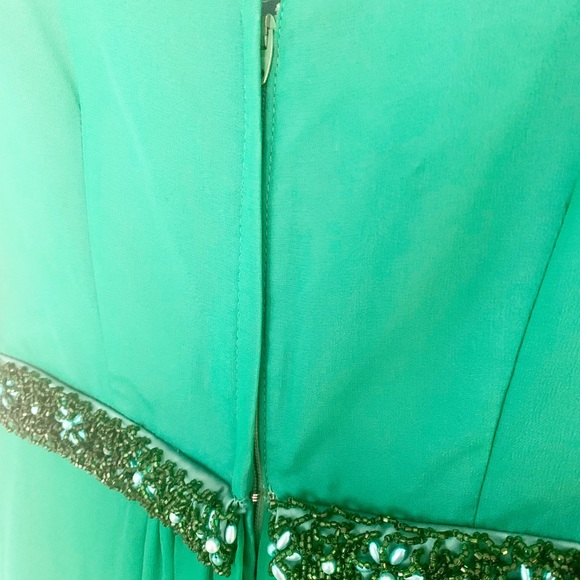 Vintage Green 60’s Formal Gown Prom Dress Elegant - Picture 8 of 13